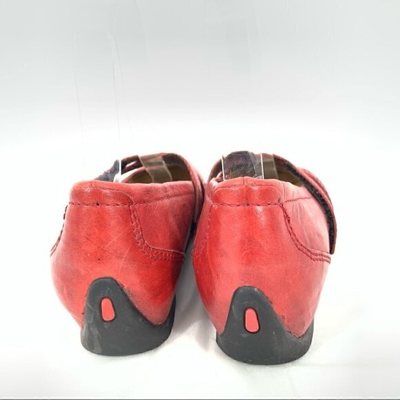 Wolky womens flats size 36 red leather sticky strap maryjanes walking - Picture 4 of 14